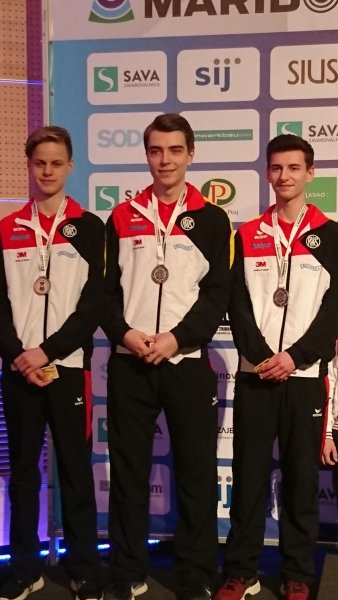 Silber-Juniorenteam Luftpistole Nils Strubel, Aleksandar Todorov, Robin Walter