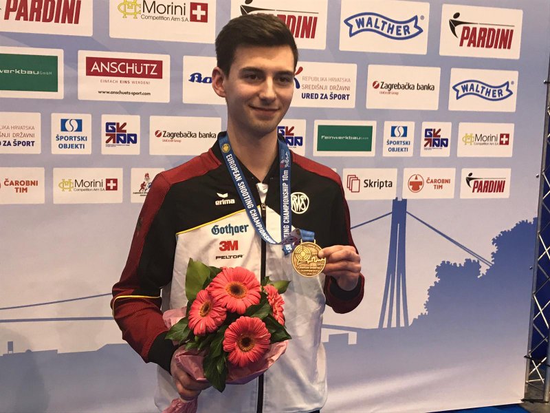 Robin Walter gewinnt Bronze mit der Luftpistole bei der EM in Osijek 2019
